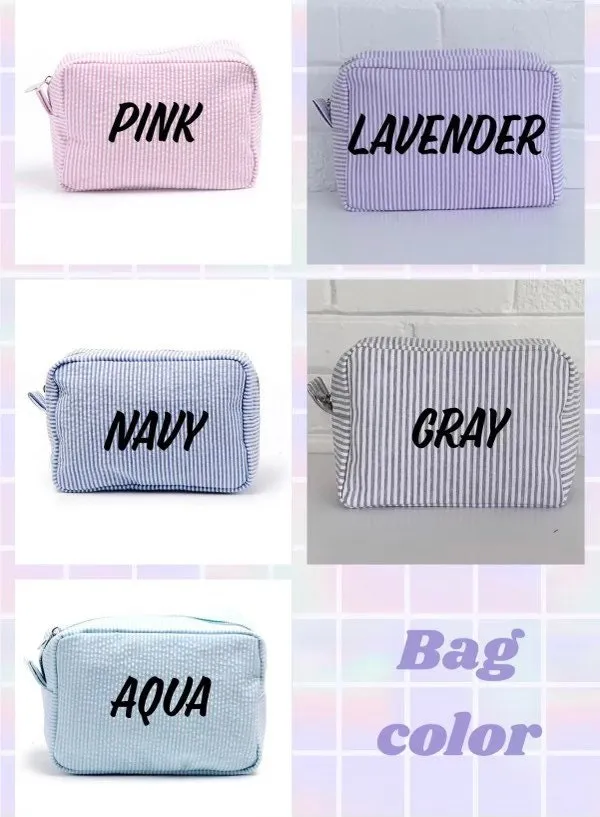 Seersucker Cosmetic Bag