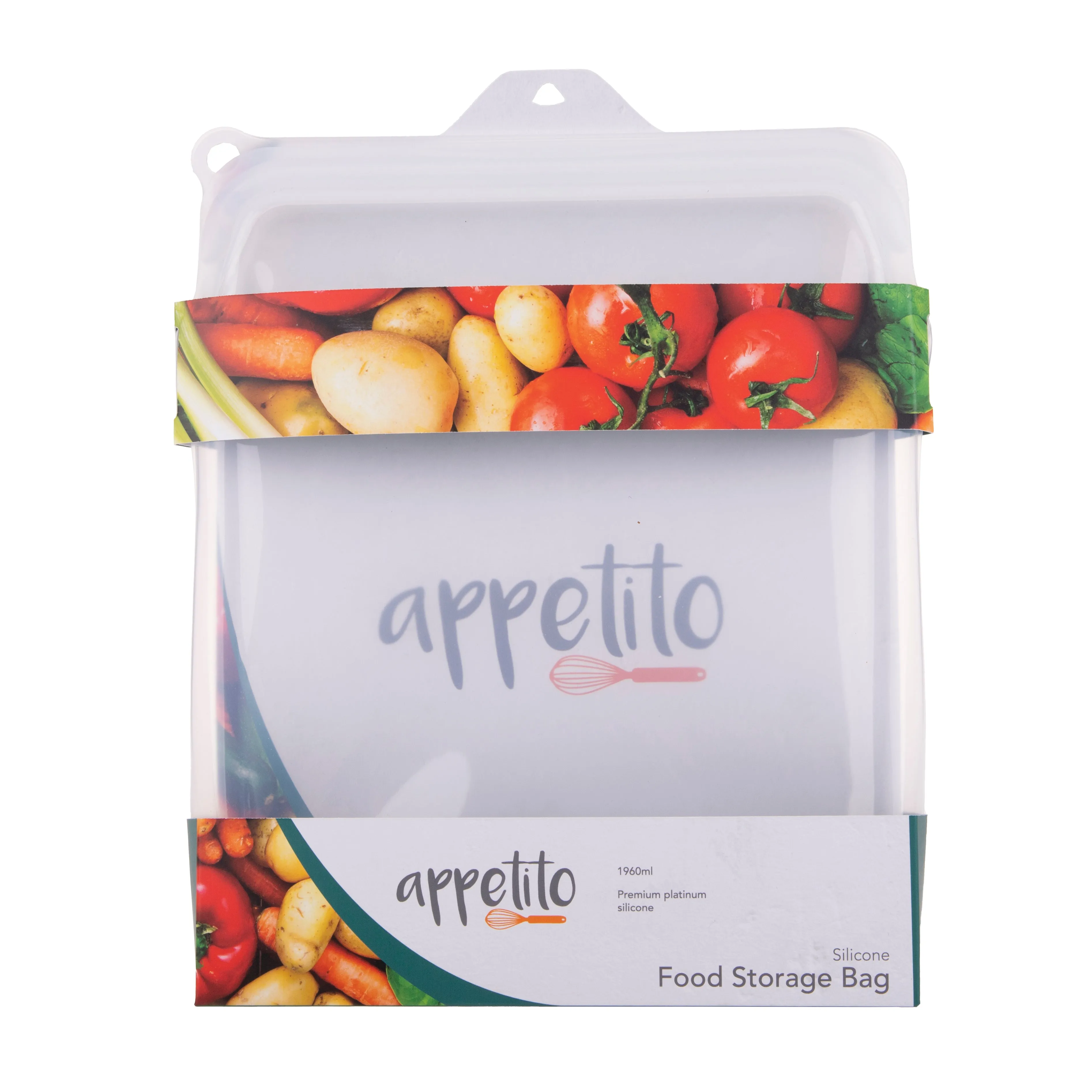 Silicone Extra Large Food Storage Bag 1960ml - White