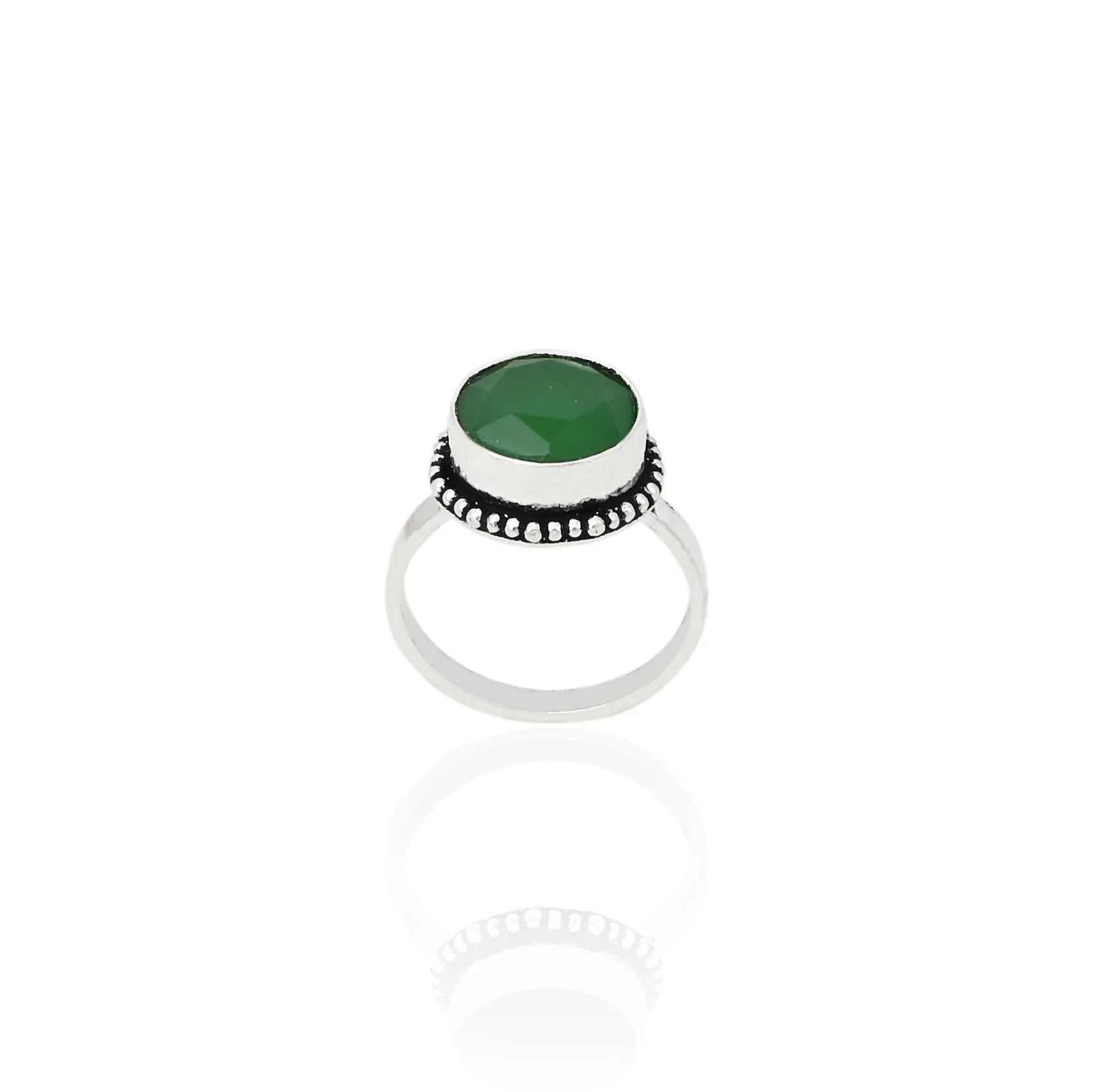 Silver Gorgeous Green Stone Girls Ring