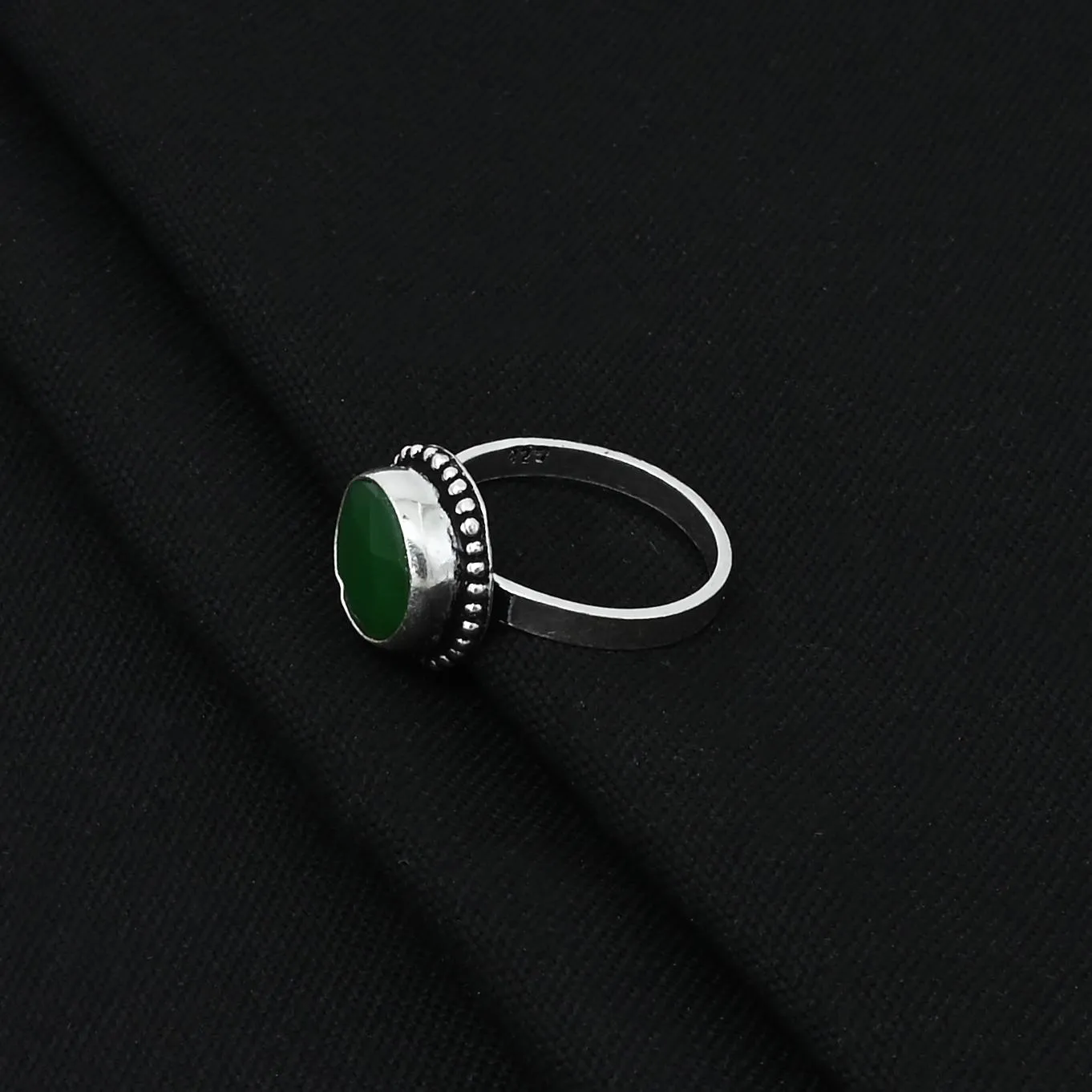 Silver Gorgeous Green Stone Girls Ring