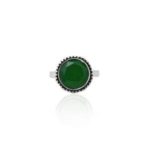 Silver Gorgeous Green Stone Girls Ring