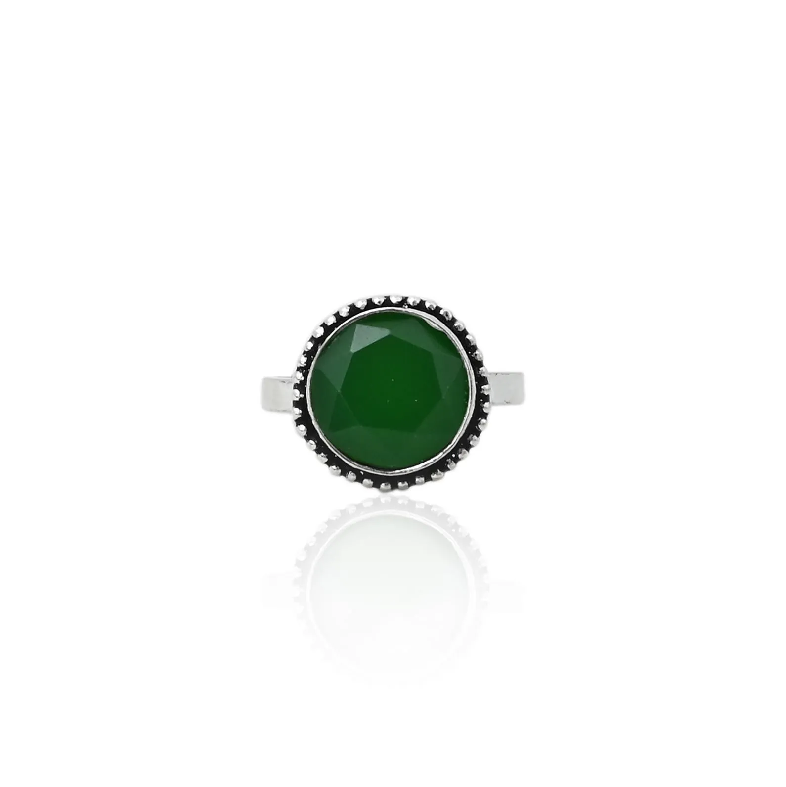Silver Gorgeous Green Stone Girls Ring