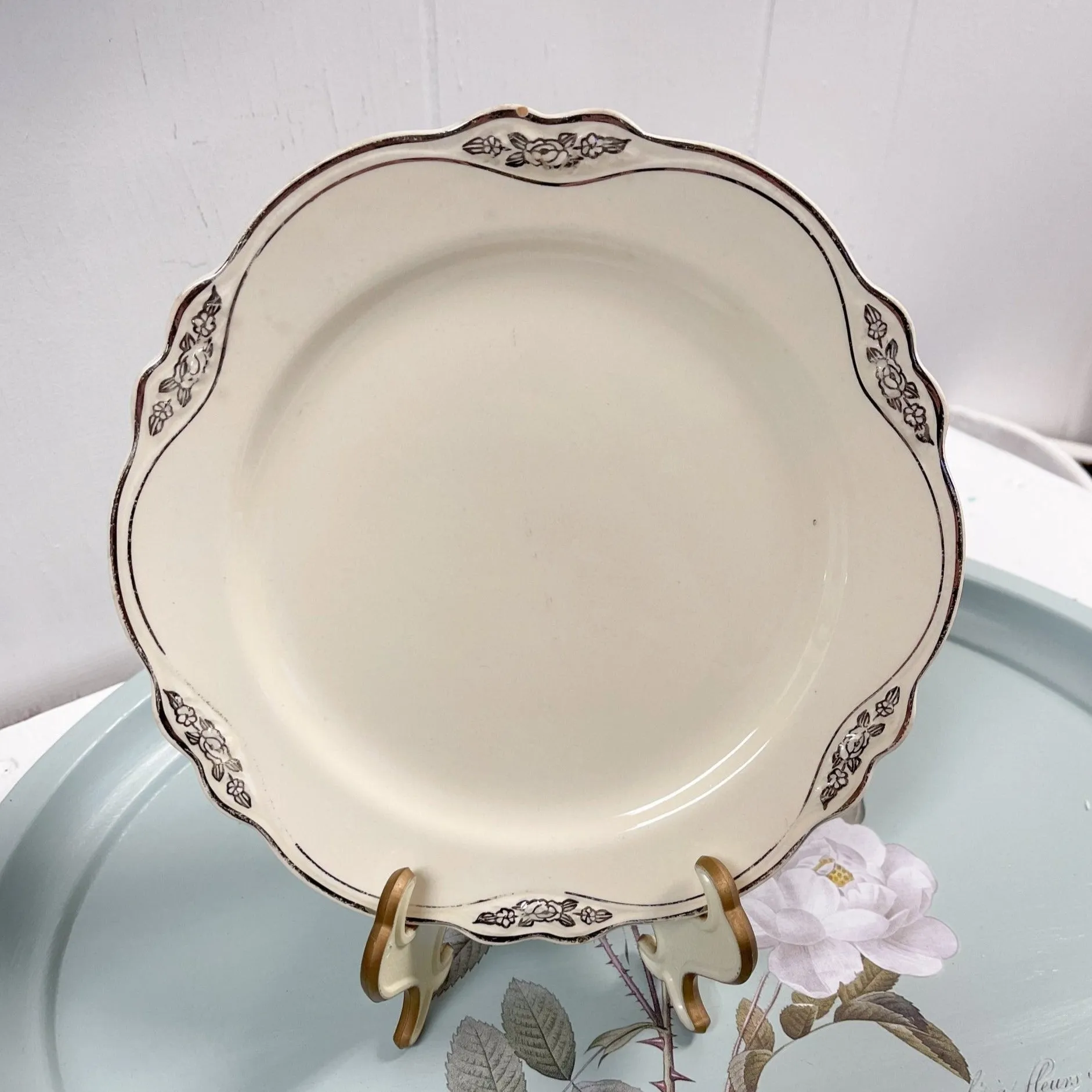 Silver Rose Patrician Salad Plate - Homer Laughlin