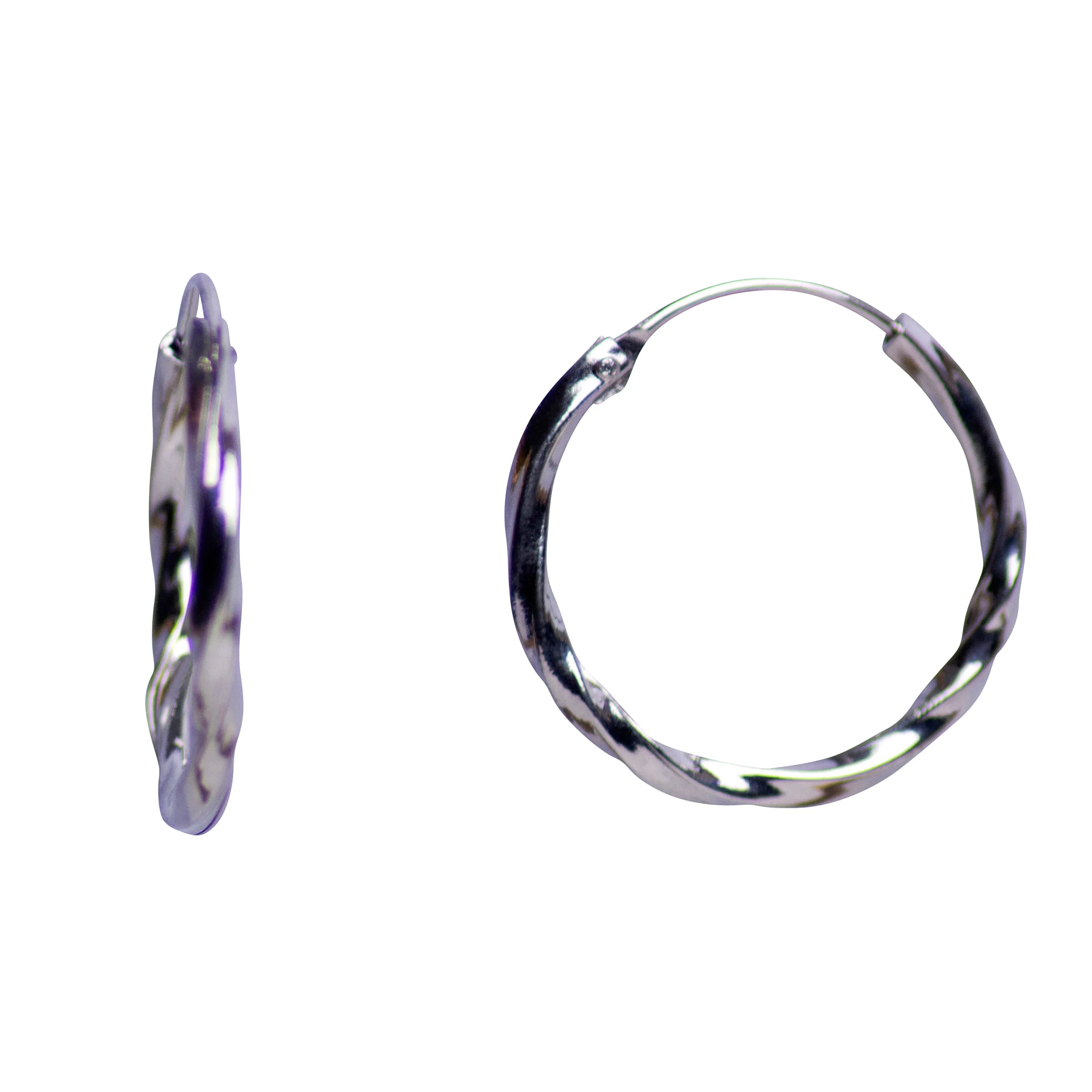 Silver Twist Hoop Earrings