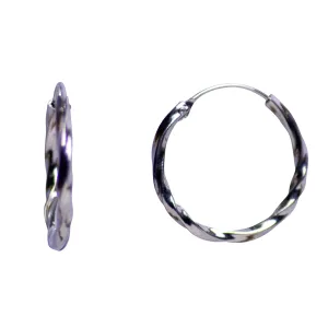 Silver Twist Hoop Earrings