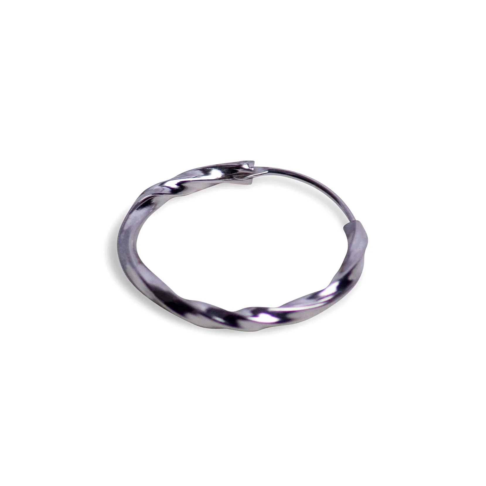 Silver Twist Hoop Earrings