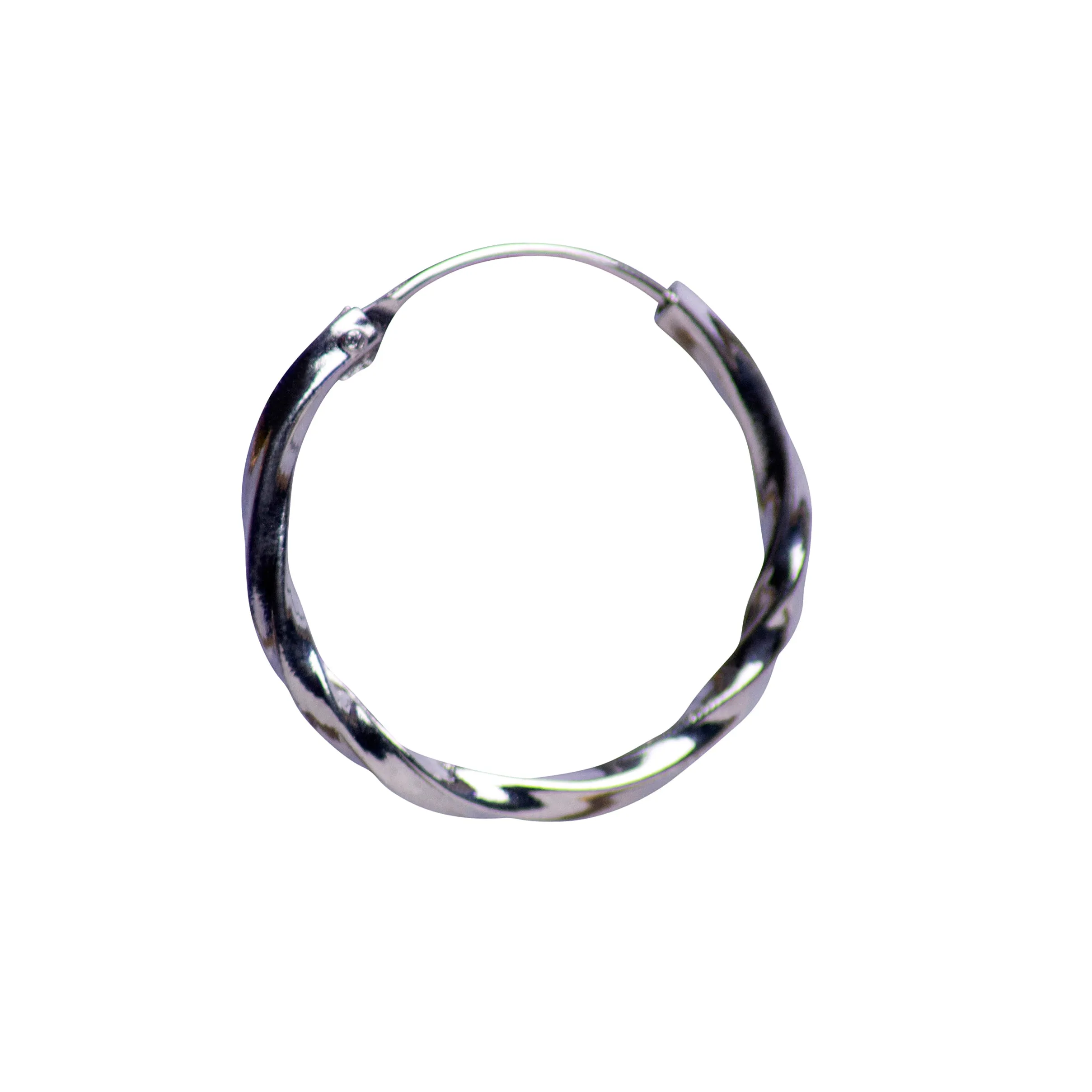 Silver Twist Hoop Earrings