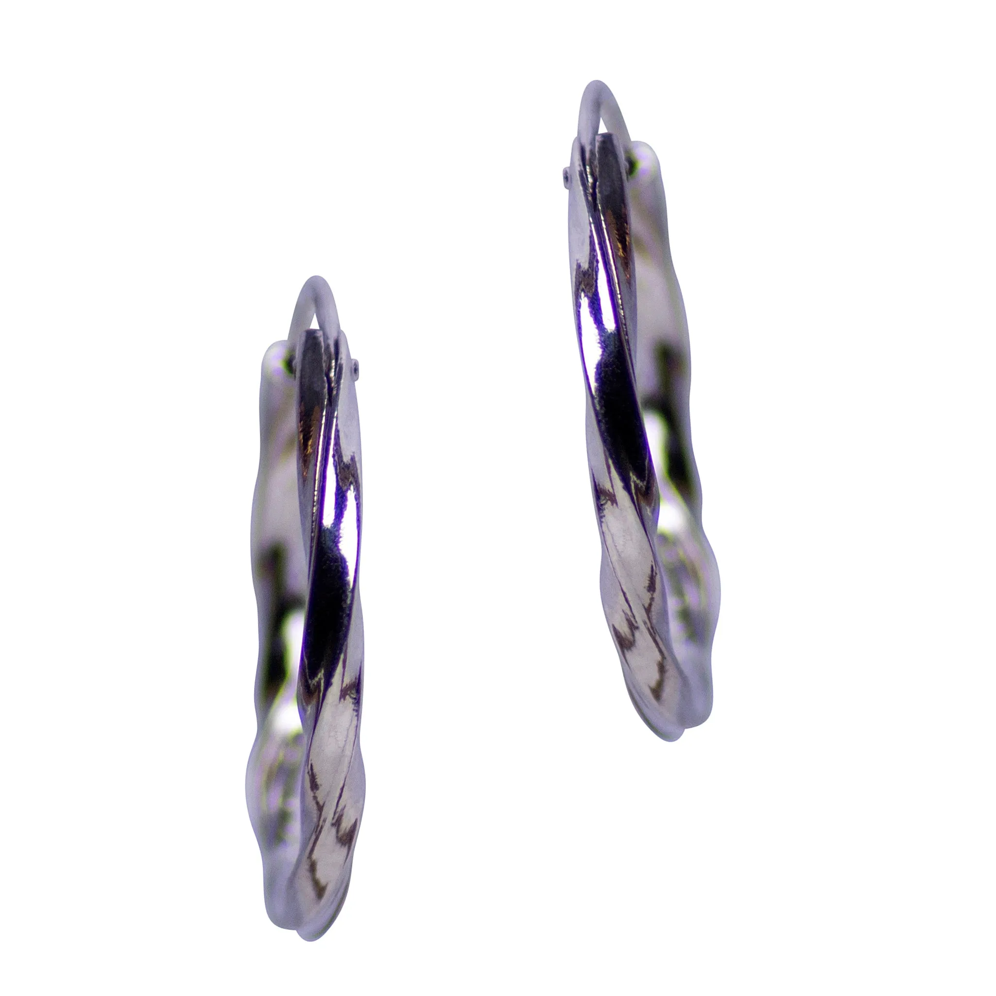 Silver Twist Hoop Earrings