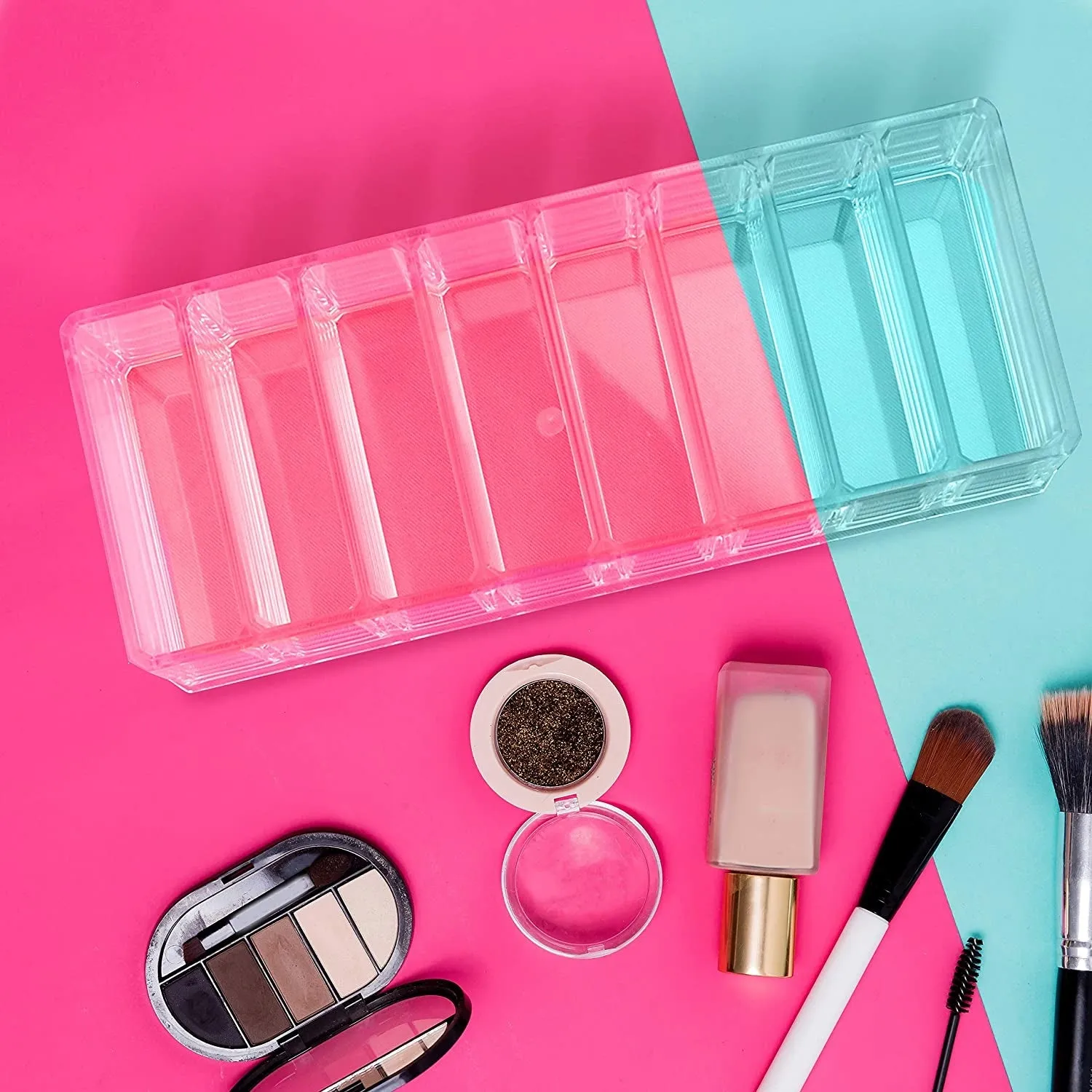 (Size S) Acrylic Beauty Make Up Organizer Storage Box - Transparent