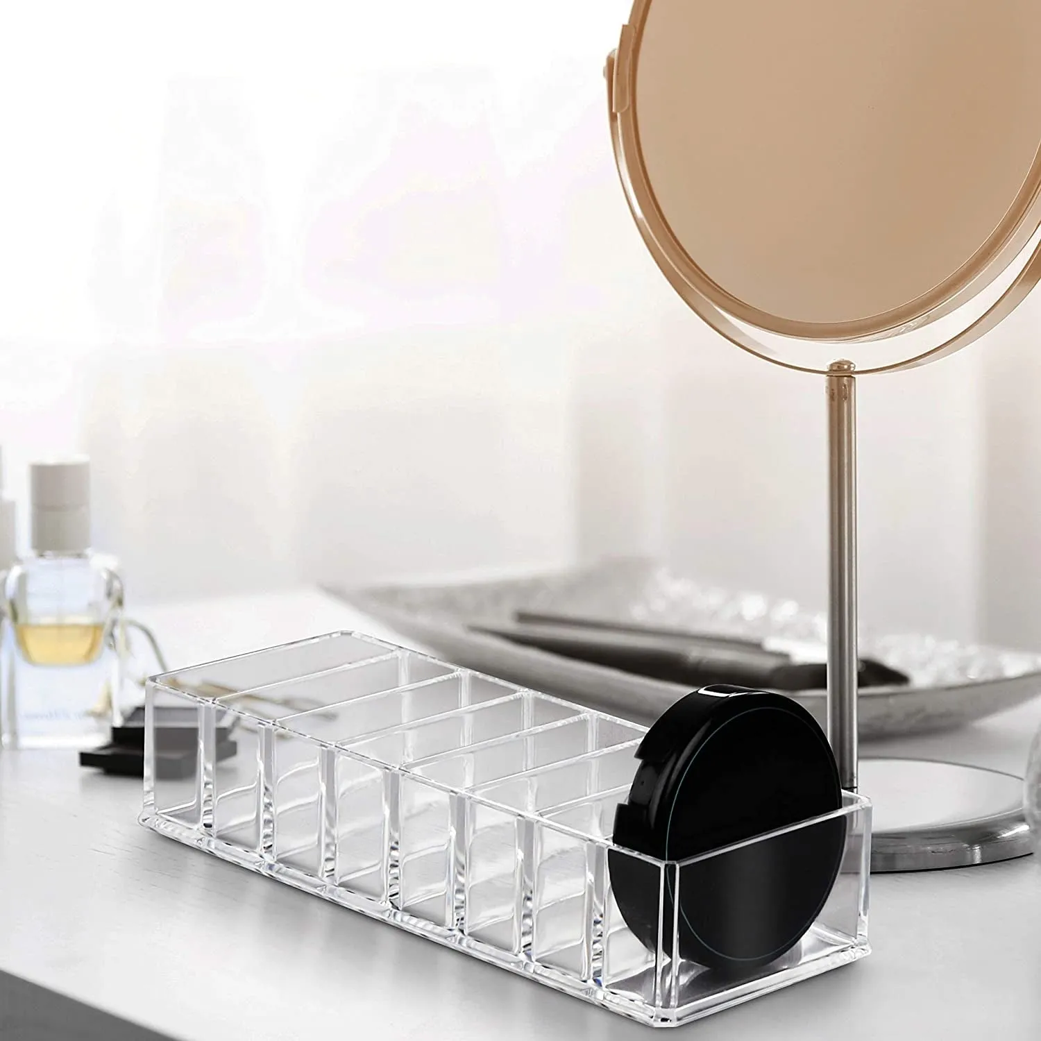 (Size S) Acrylic Beauty Make Up Organizer Storage Box - Transparent