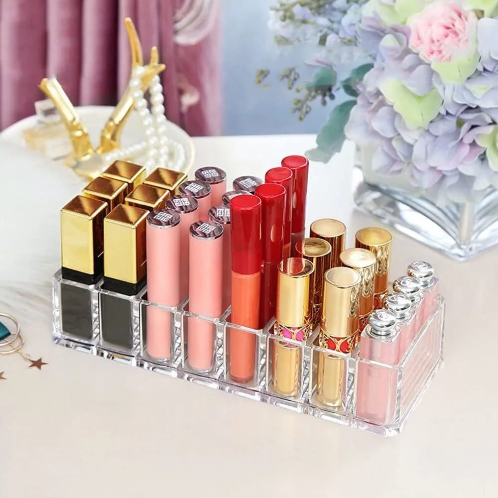 (Size S) Acrylic Beauty Make Up Organizer Storage Box - Transparent