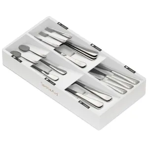 SpaceAid Bamboo Kitchen Utensil Organizer, White, 6 Slots