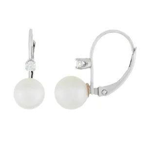 Splendid Pearls 14K Yellow Gold Diamond Earrings HORBD-3WY