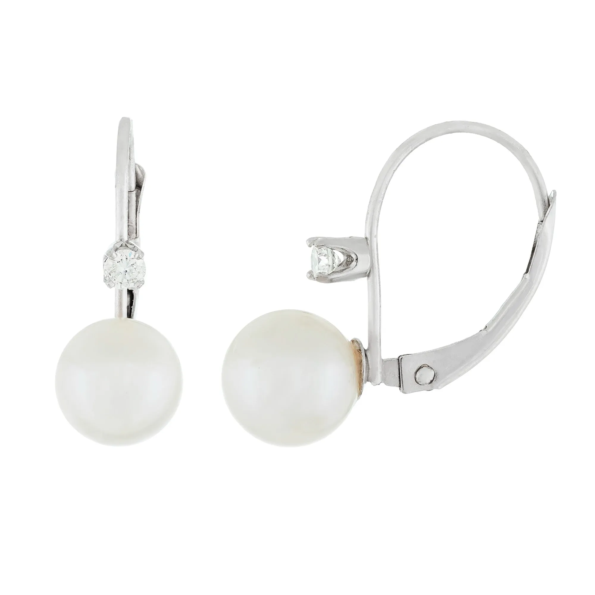 Splendid Pearls 14K Yellow Gold Diamond Earrings HORBD-3WY
