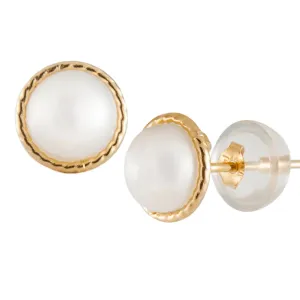 Splendid Pearls 14K Yellow Gold Pearl Earrings KE-37