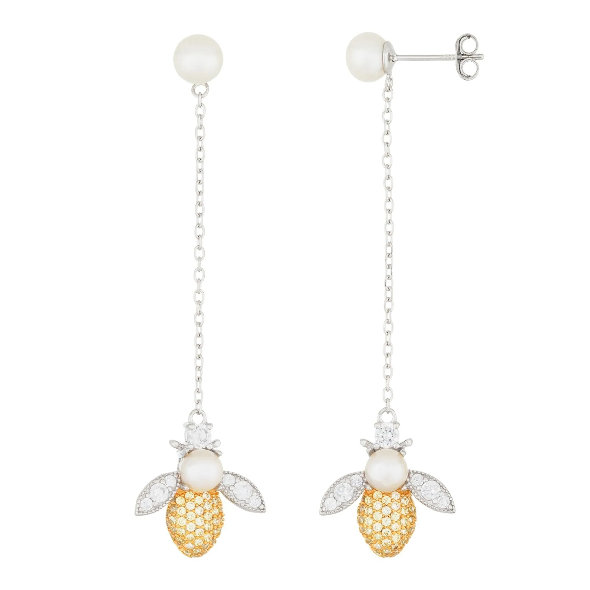 Splendid Pearls Sterling Silver Pearl Earrings ESR-490