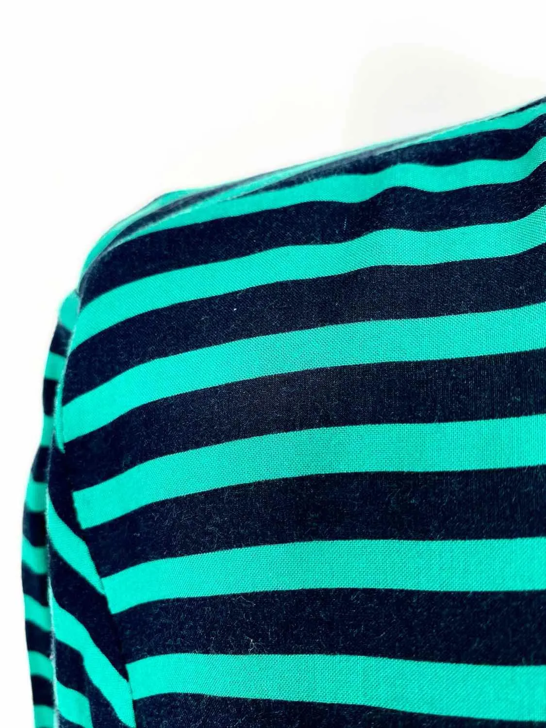 Splendid Women's Green/Navy Button Up Stripe Size S Long Sleeve