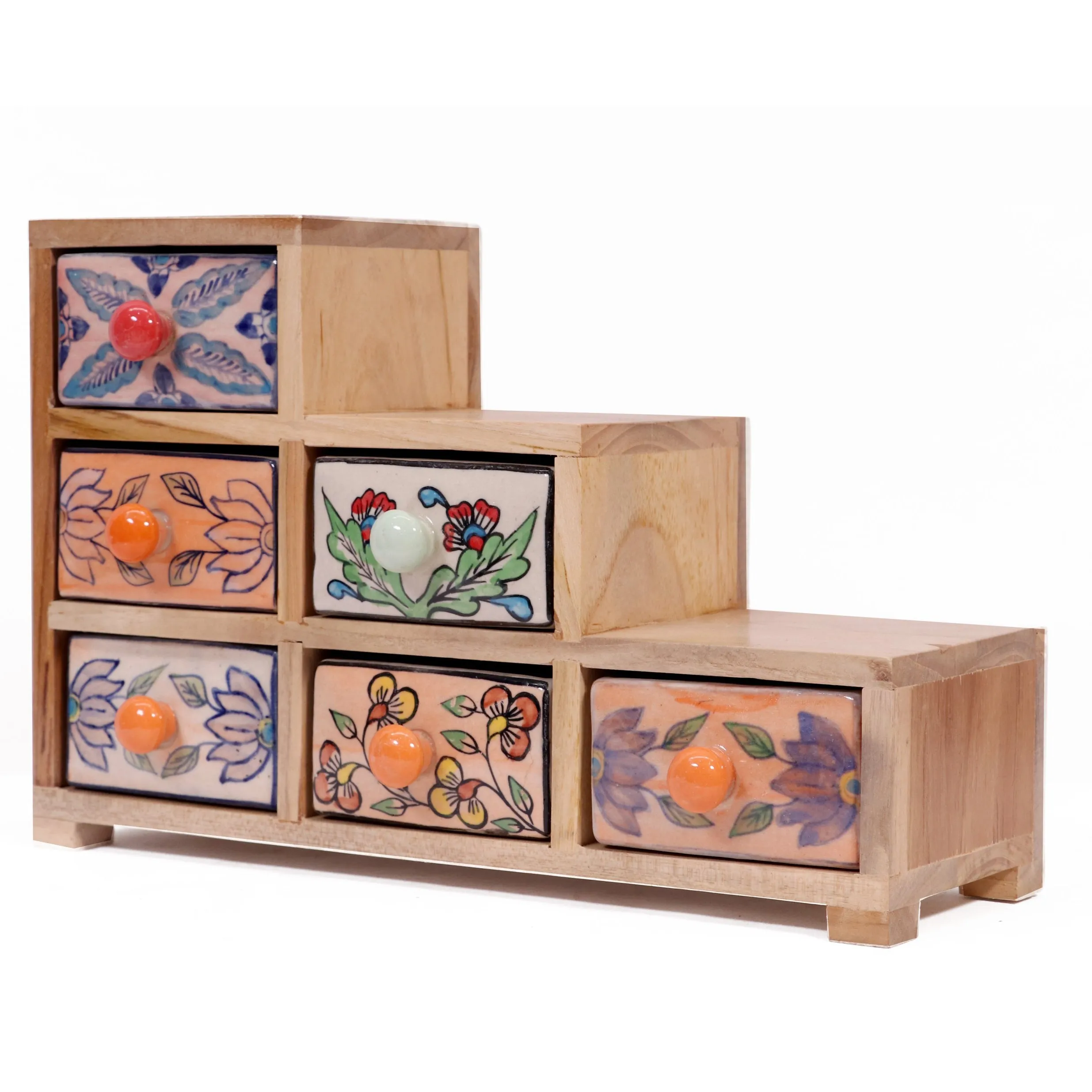 Staircase 6 drawer wide ceramic organizer