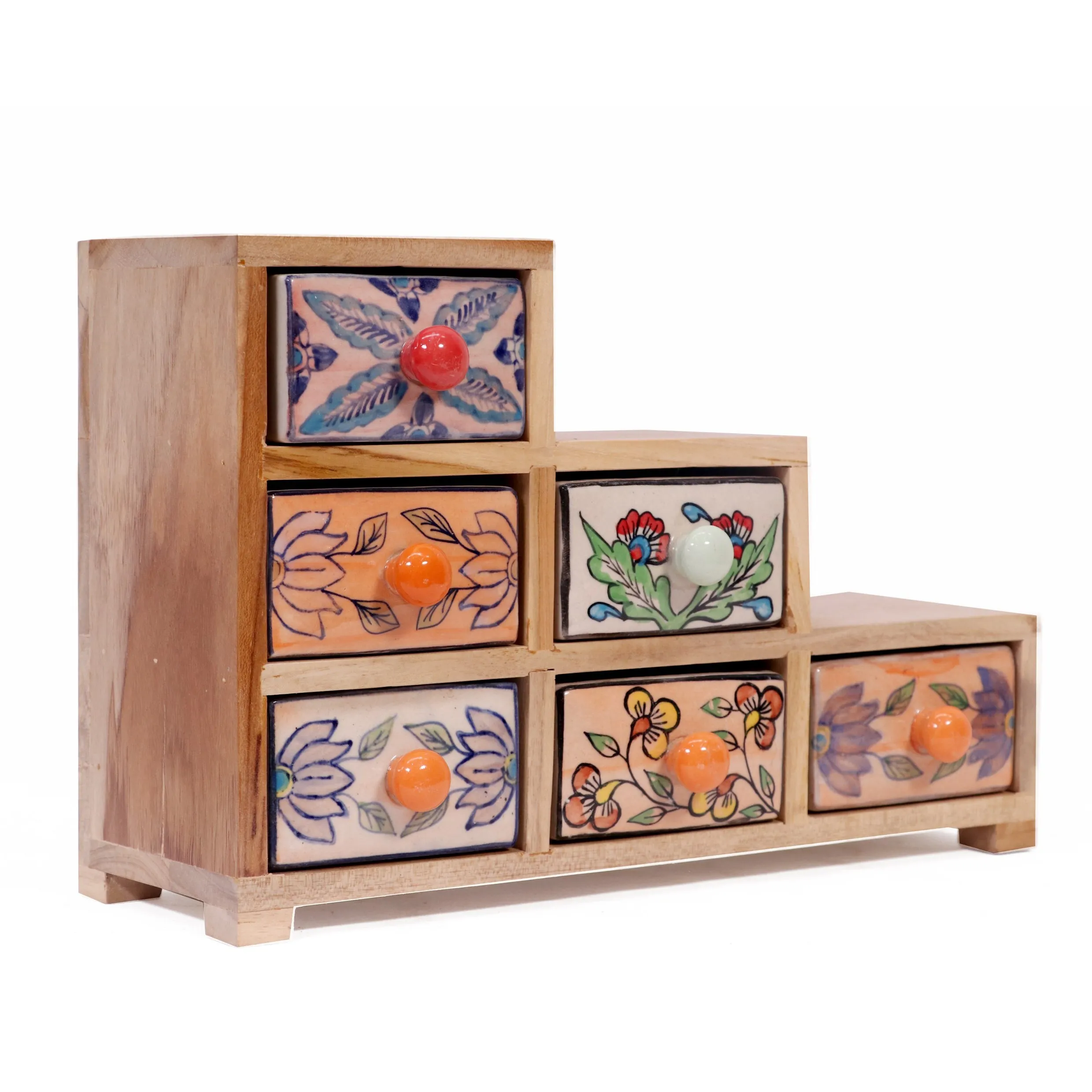 Staircase 6 drawer wide ceramic organizer