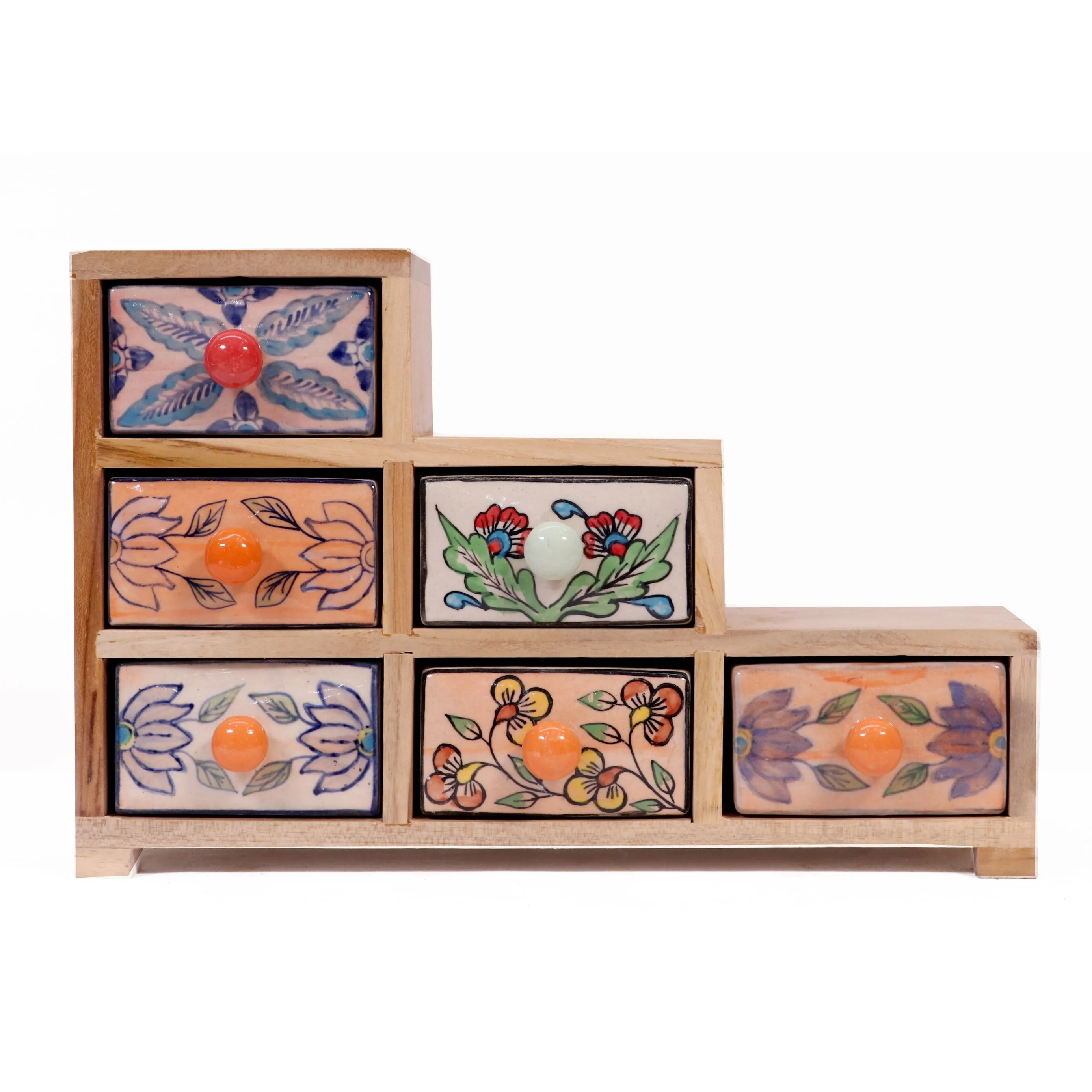 Staircase 6 drawer wide ceramic organizer
