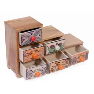 Staircase 6 drawer wide ceramic organizer