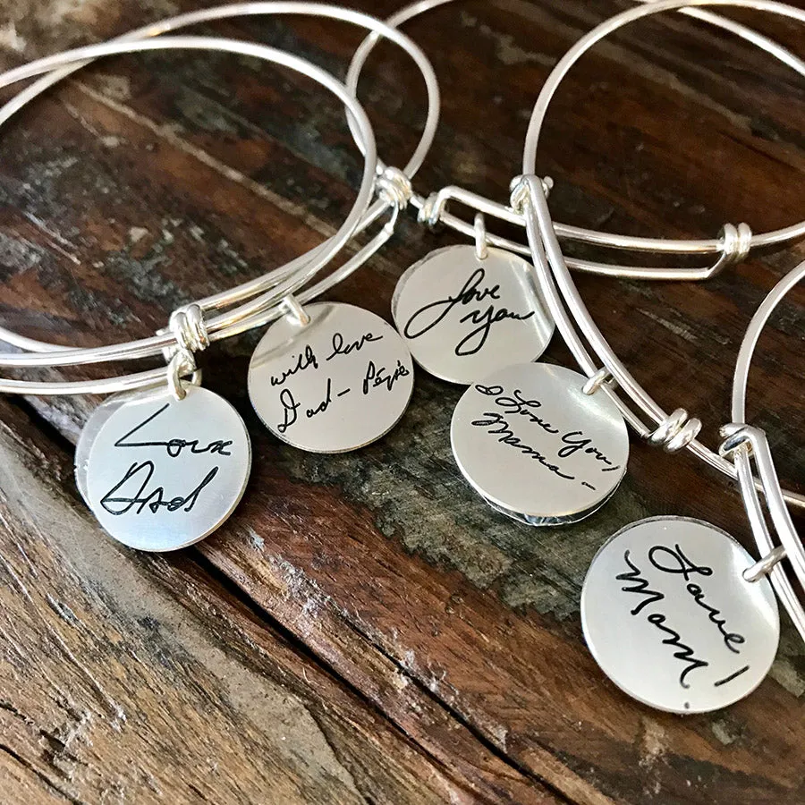 Sterling Handwritten Expandable Bracelet