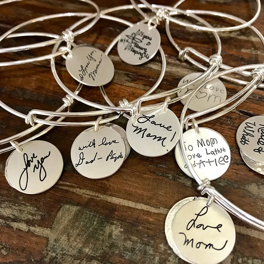 Sterling Handwritten Expandable Bracelet