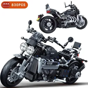 Tech MOC Classic Road Motorcycle Bricks Toy 8107