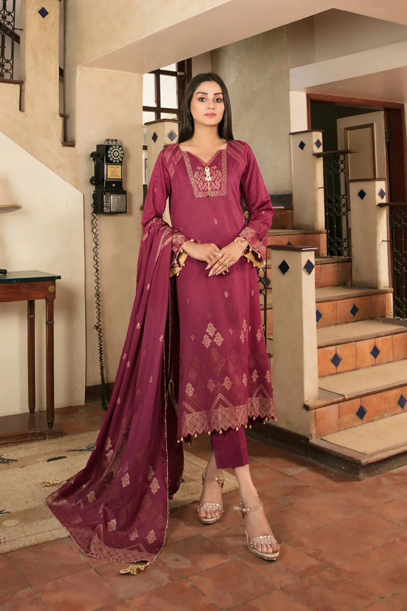 The Jewel by Tawakkal Unstitched 3 Piece Banarsi Lawn Collection'2022-JT-7063