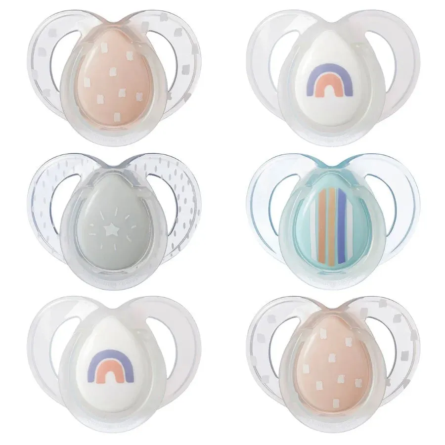 Tommee Tippee Night Time Soother, 6-18 months, Girl (Pack of 6)