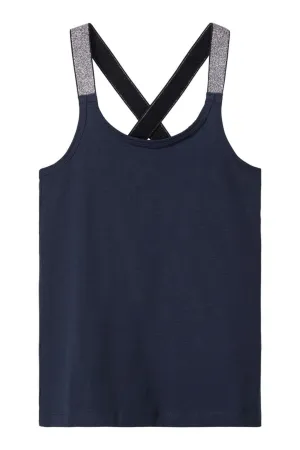 Top with glitter details - Dark blue