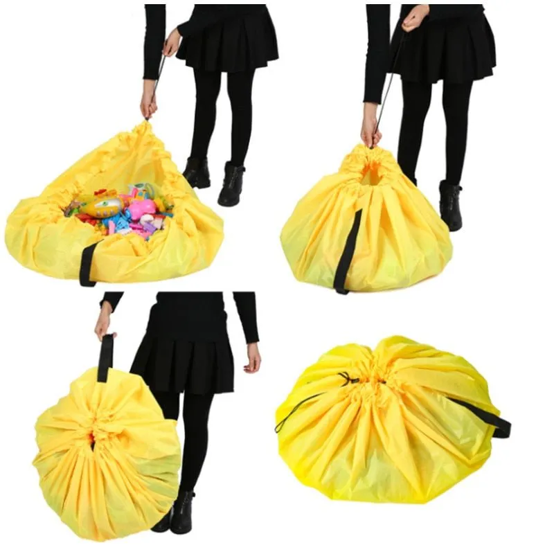 Toy Storage Bag - Portable Children Toy Cushion Storage Bag and Play Mats, Kids Canvas Bag
