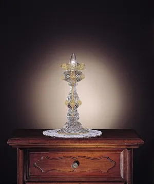 Traditional Murano Clear Crystal Candle Lamp