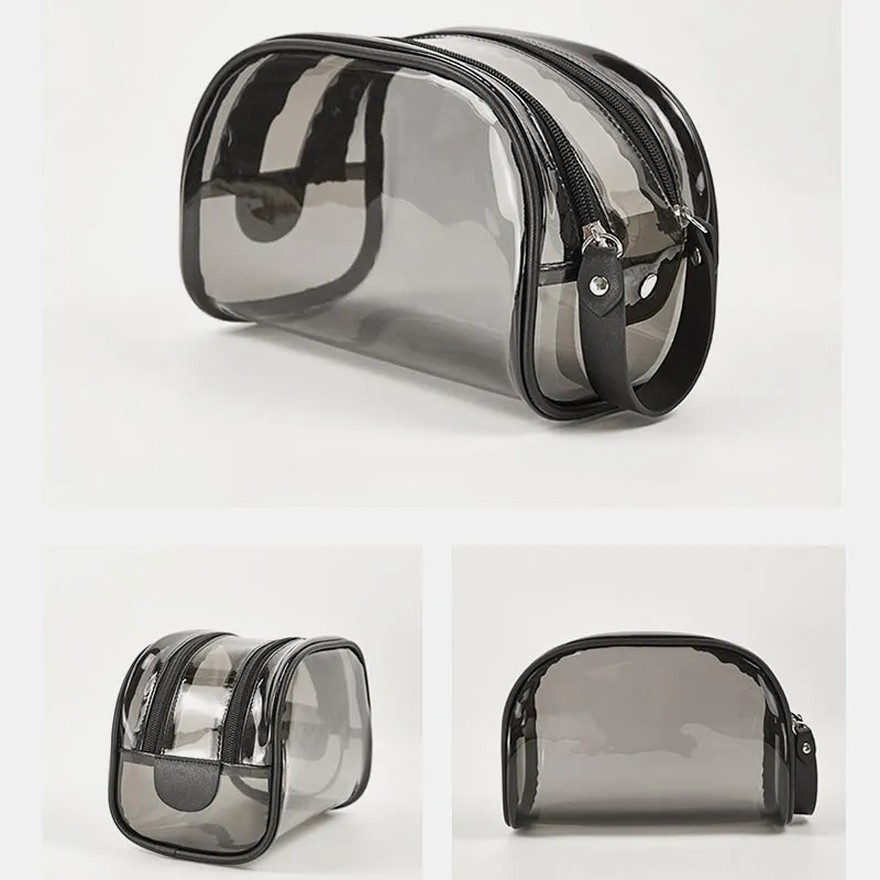 Transparent Black Toiletry Bag For Women Multifunctional Storage Bag