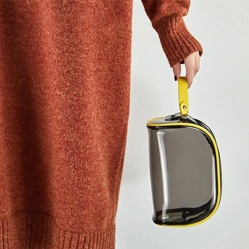 Transparent Black Toiletry Bag For Women Multifunctional Storage Bag