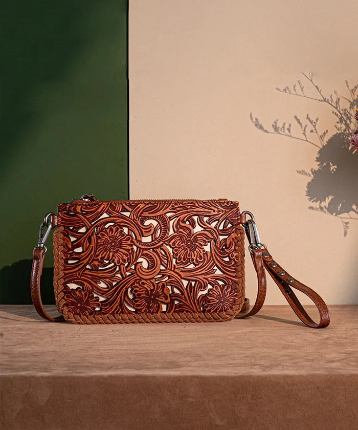 Trinity Ranch Tooled Crossbody Purse