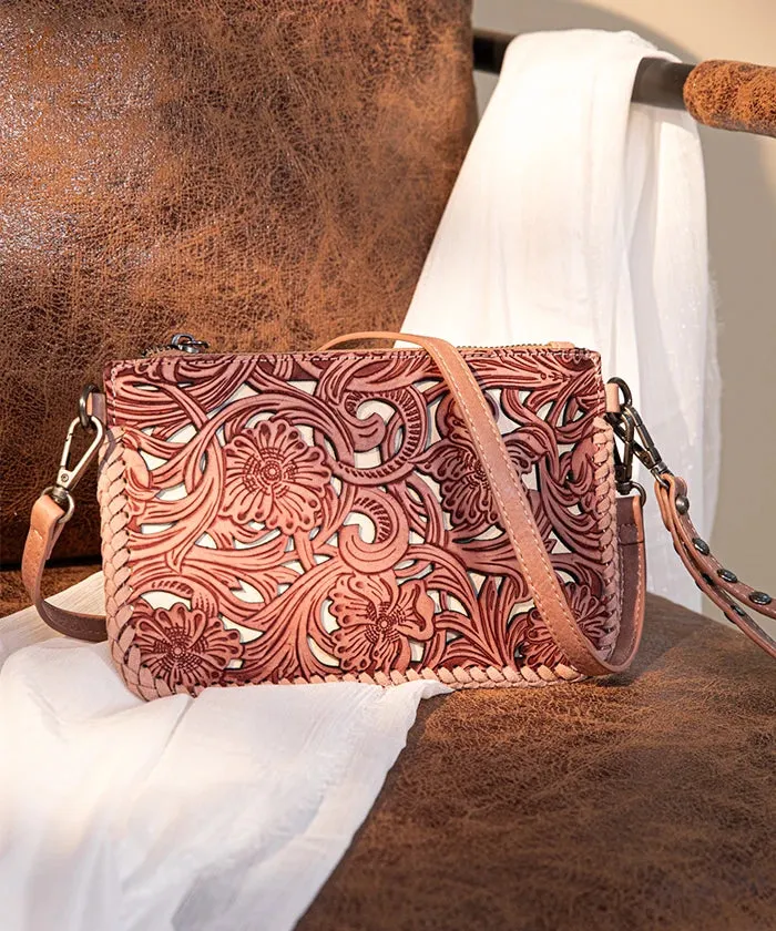 Trinity Ranch Tooled Crossbody Purse