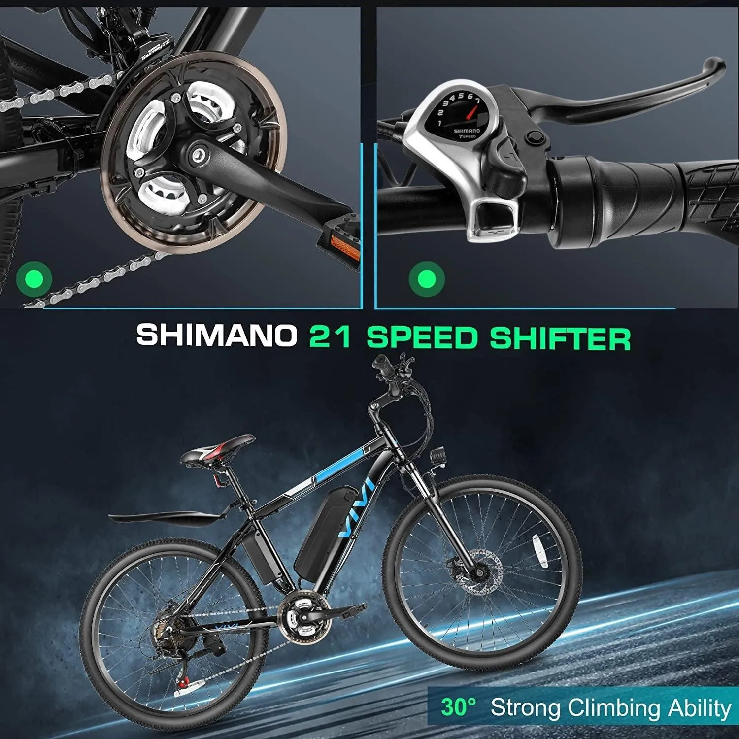 VIVI M026SHUL Commuter Hardtail Electric Mountain Bike UL2849 Certified