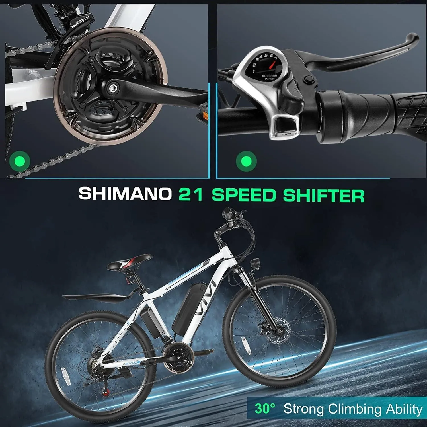 VIVI M026SHUL Commuter Hardtail Electric Mountain Bike UL2849 Certified