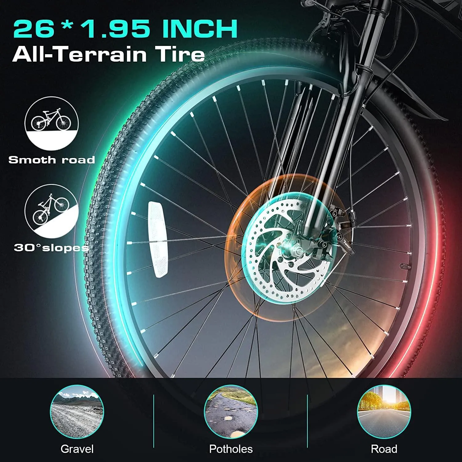 VIVI M026TGBUL Folding Softail Electric Mountain Bike UL2849 Certified