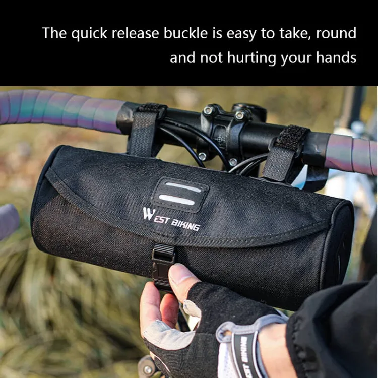 WEST BIKING YP0707247 Cycling Crossbeam Handle Drum Bag(Black)