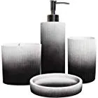 White And Black Bathroom Accessory Set
