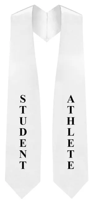 White "Student Athlete"  Graduation Stole
