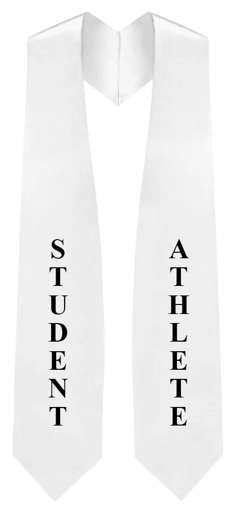 White "Student Athlete"  Graduation Stole