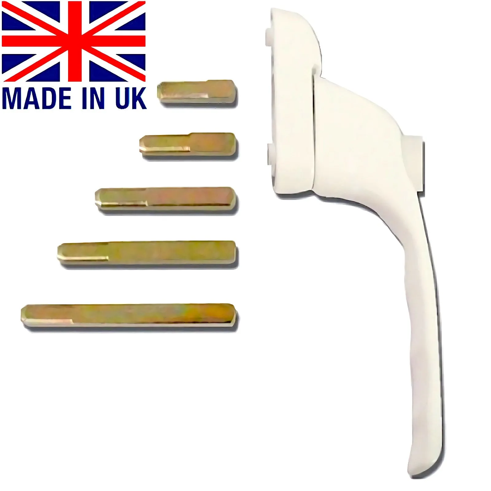 White Window Handle with 13 interchangeable spindle