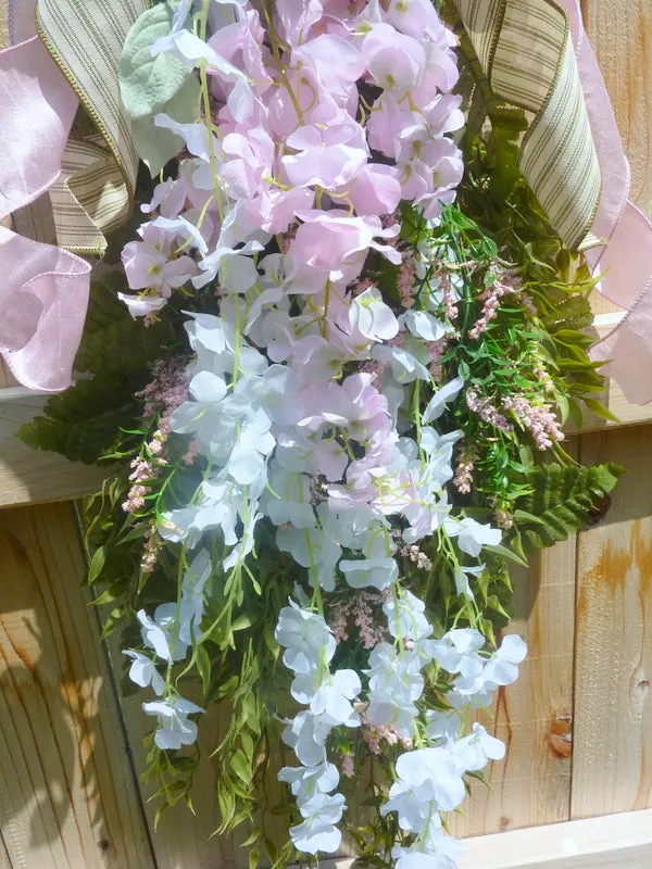 Wisteria Door Swag, extra long door swags