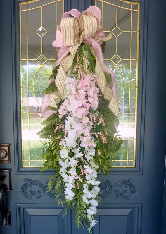 Wisteria Door Swag, extra long door swags