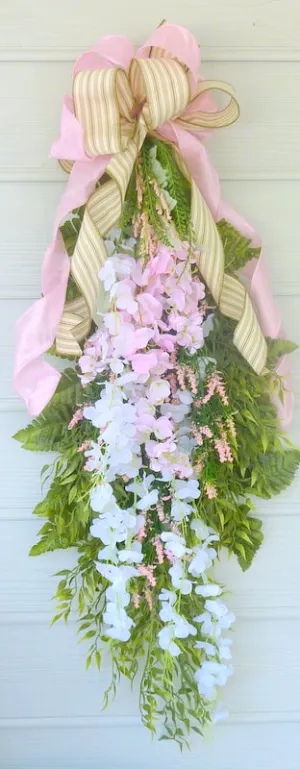 Wisteria Door Swag, extra long door swags