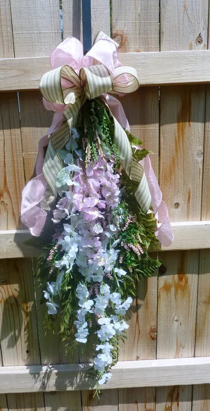 Wisteria Door Swag, extra long door swags