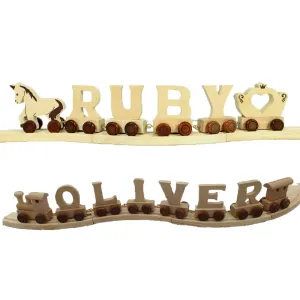 Wooden Train and Track, Personalised Gift
